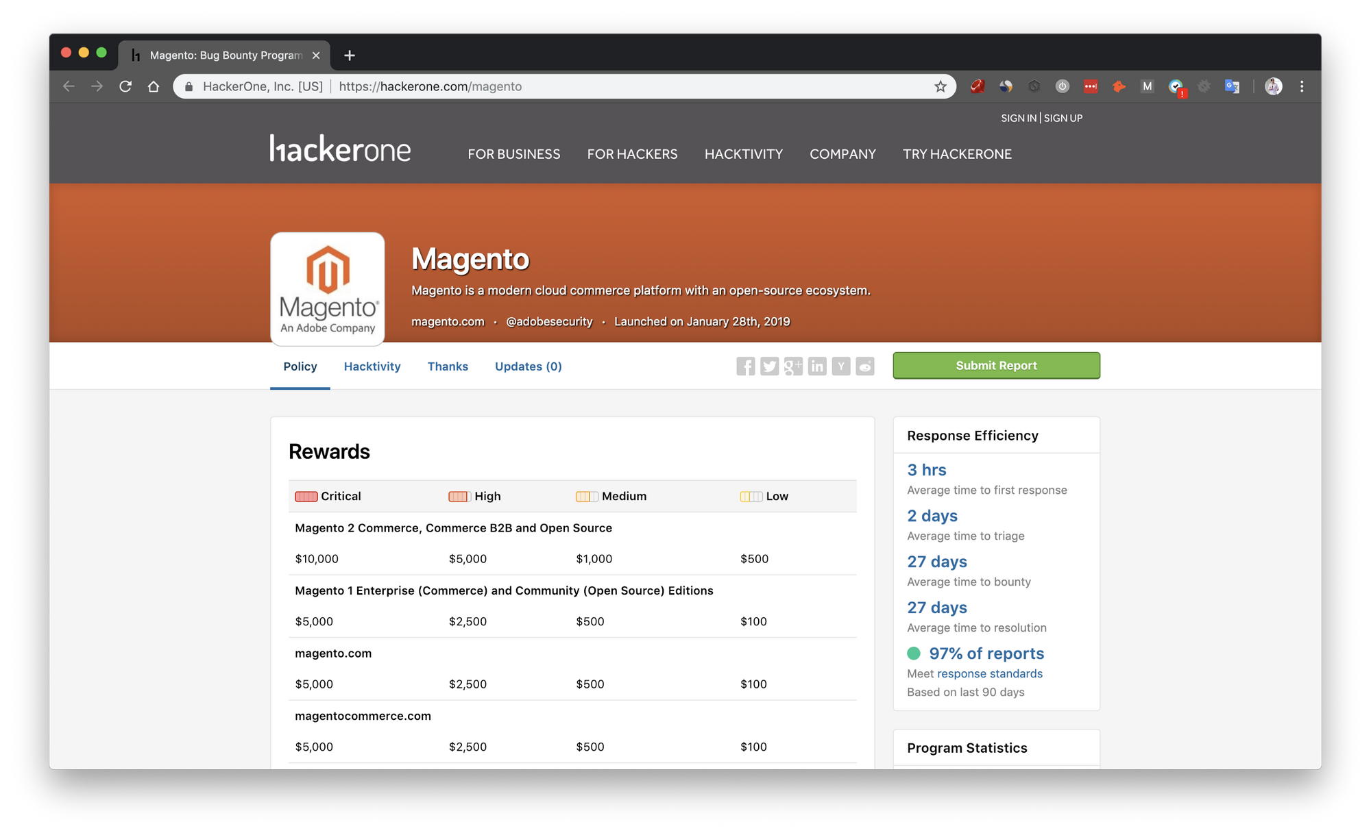 ?Ganhe até $10,000 reportando bugs para a Magento