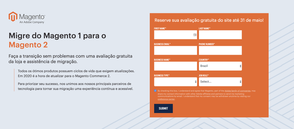 Ganhe consultoria grátis da Magento + 6 meses de Magento 2 Commerce